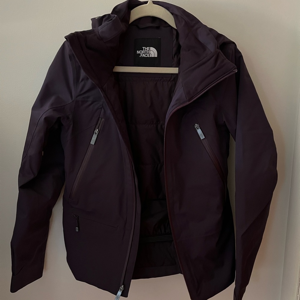 North Face woman parka coat - deep plum color